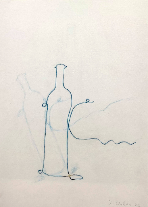 Ilse Weber (1908–1984), Flasche, 1976, Farbstift auf Papier, 73.0 x 52.3 cm - Kunsthaus Zürich, Grafische Sammlung, 1977